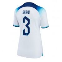 England Luke Shaw #3 Fußballbekleidung Heimtrikot Damen WM 2022 Kurzarm
